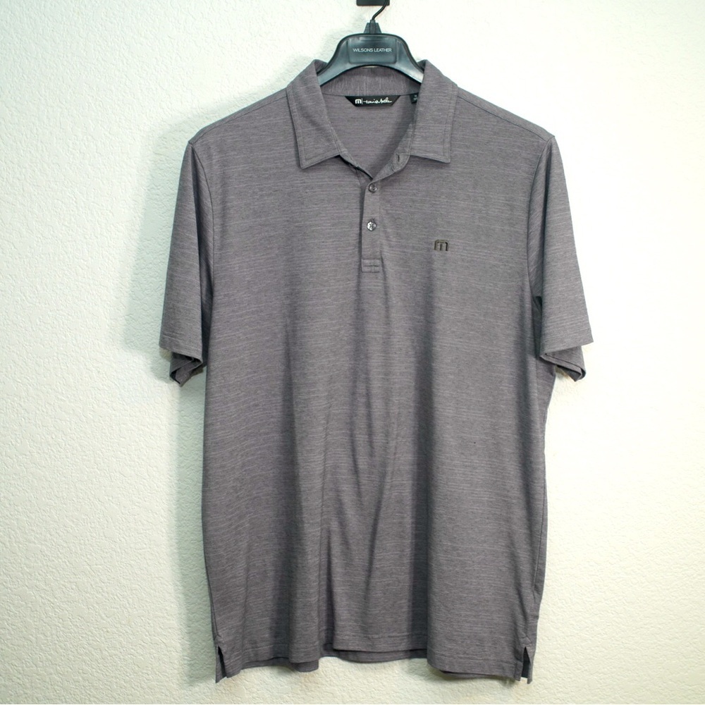 Travis Mathew Polo Shirt Adult XL Gray Short Sleeve Stretch Golf Lightweight